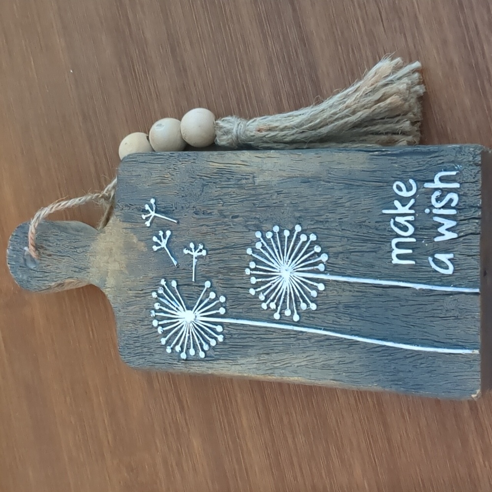 Make a Wish Dandelion Paddle Faux Wood Decor